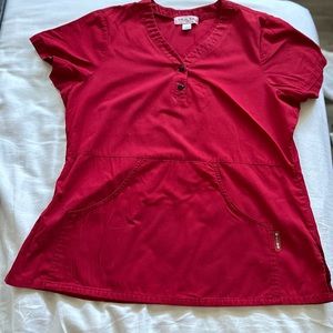 Koi Ruby Red Scrub Top